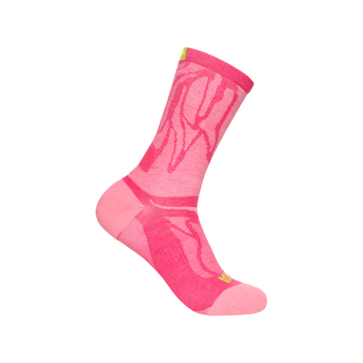 Hoka Clifton Crew Run Socks - Unisex, Electric Rose, sock view