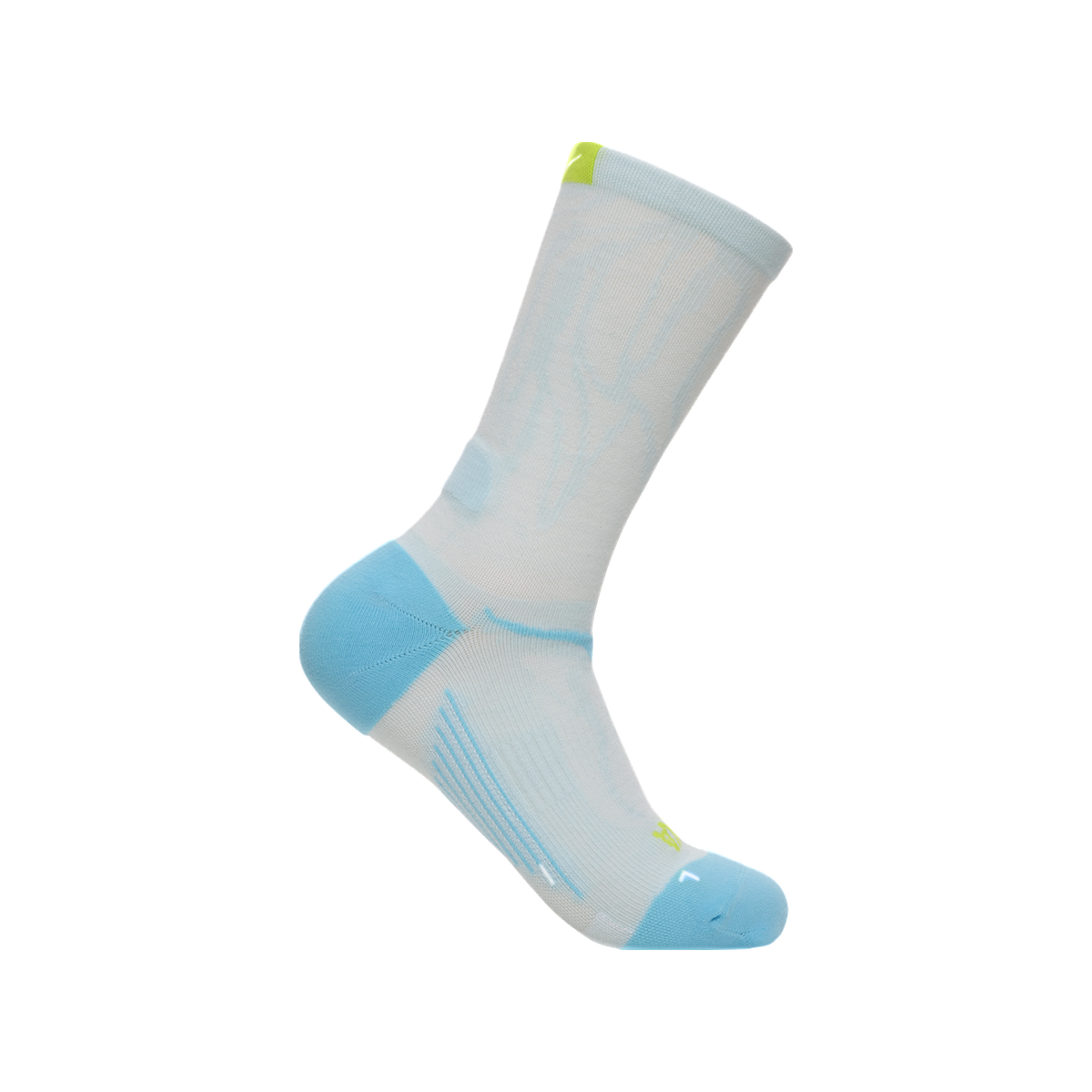 Hoka Trail Run Crew Socks - Unisex, Glimmering Blue, sock view