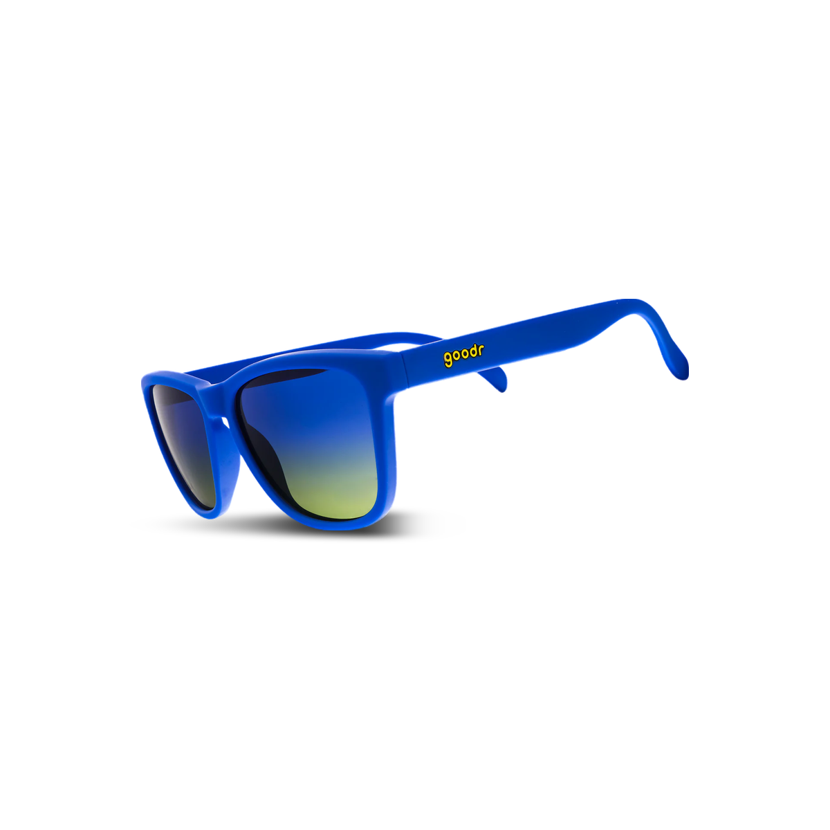 Goodr Sunglasses - OG, Blue Lobster's Scuba Revenge, three-quarter view