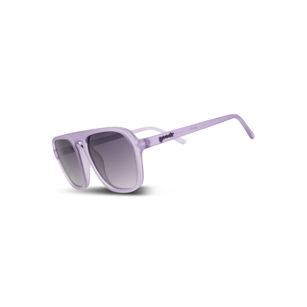 Goodr Sunglasses - Retro G, Frozen Grape Escape, three-quarter view