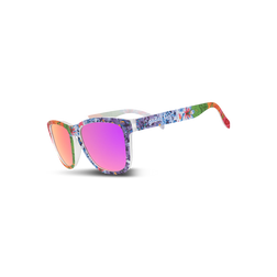 Goodr Sunglasses - OG, Pride in Full Bloom, three-quarter view