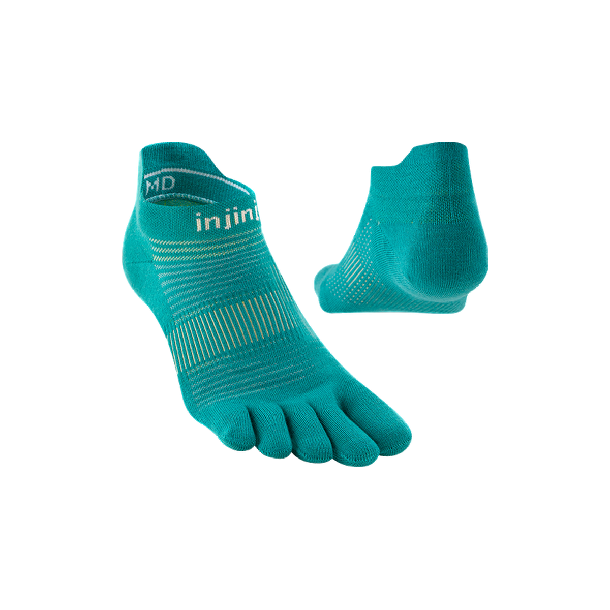 Injinji Run Lightweight No-Show Socks, Atlantis, sock view
