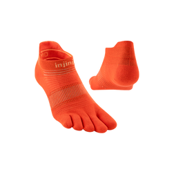 Injinji Run Lightweight No-Show Socks, Flame, sock view