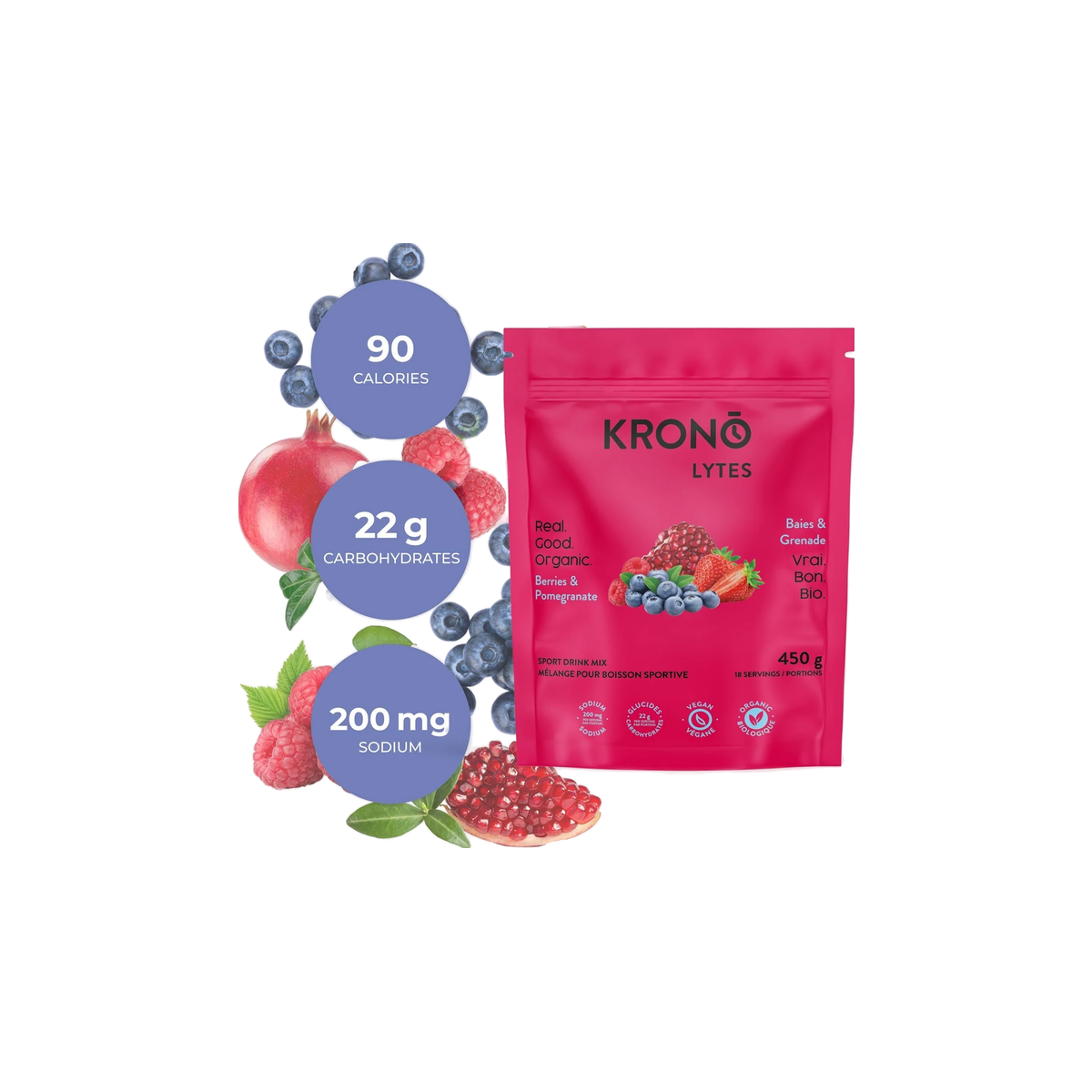 Krono Electrolyte Sachette, Berries & Pomegranate, pack view