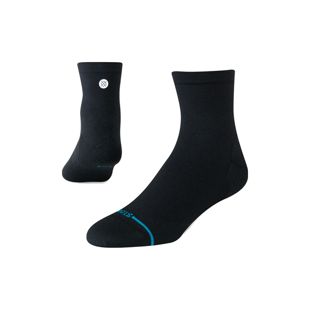Stance Run Socks - Ultralight Cushioning - Quarter, Black, sock view