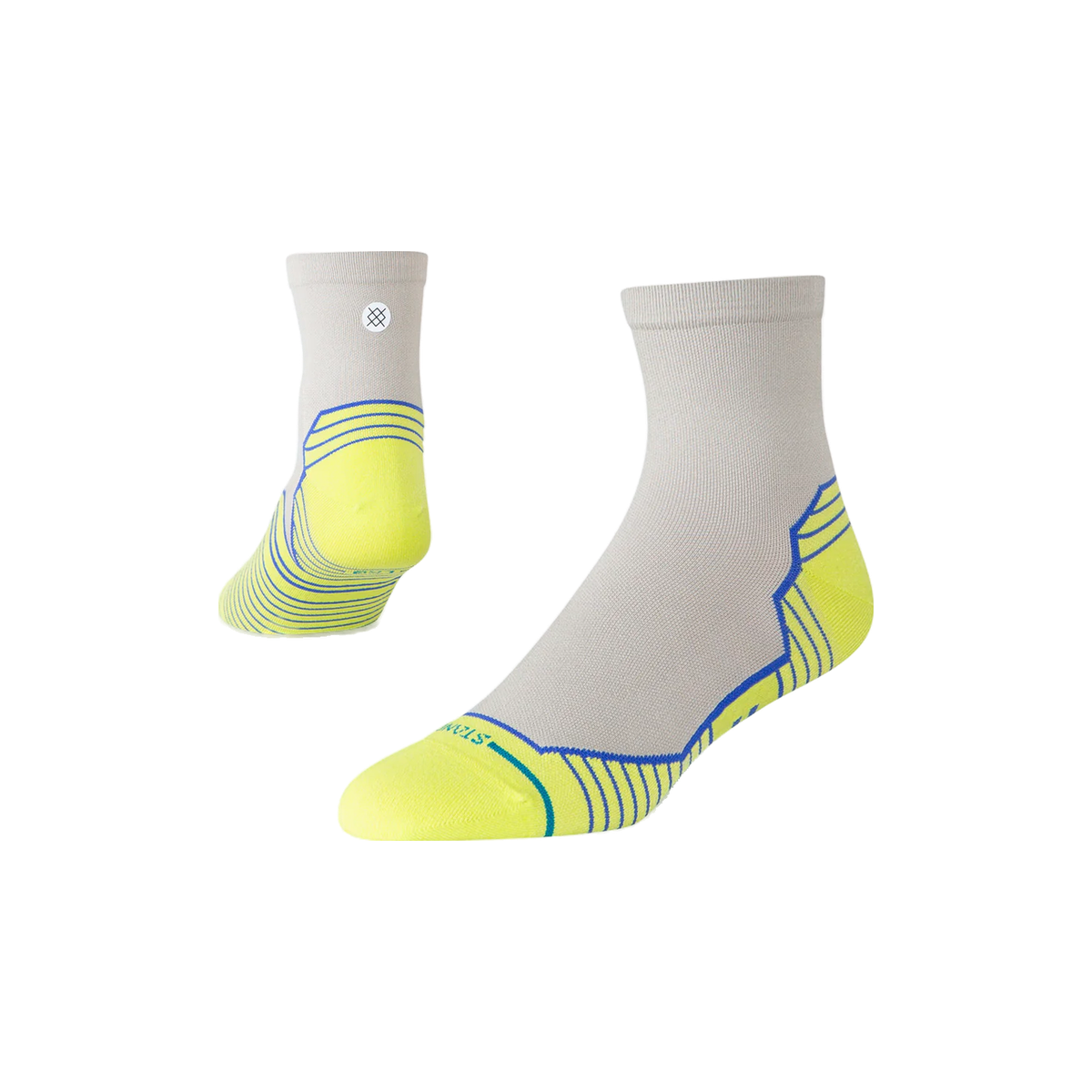 Stance Run Socks - Ultralight Cushioning - Quarter, Pop Out - Grey, sock view