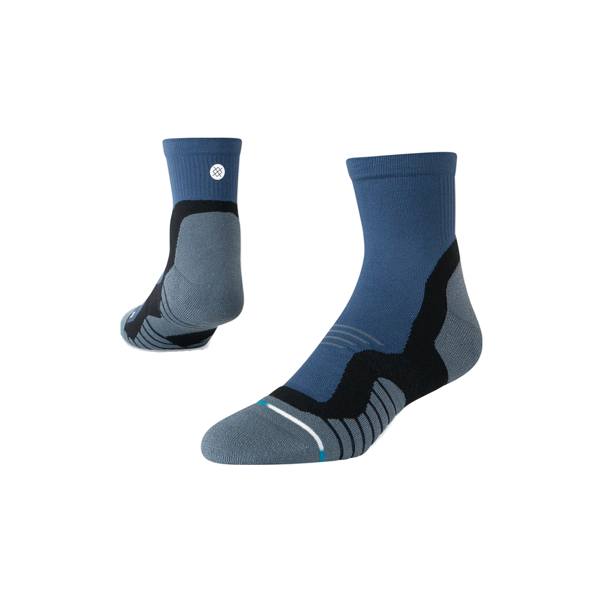 Stance Run Socks - Light Cushioning - Quarter, Pace - Turbulance, sock view