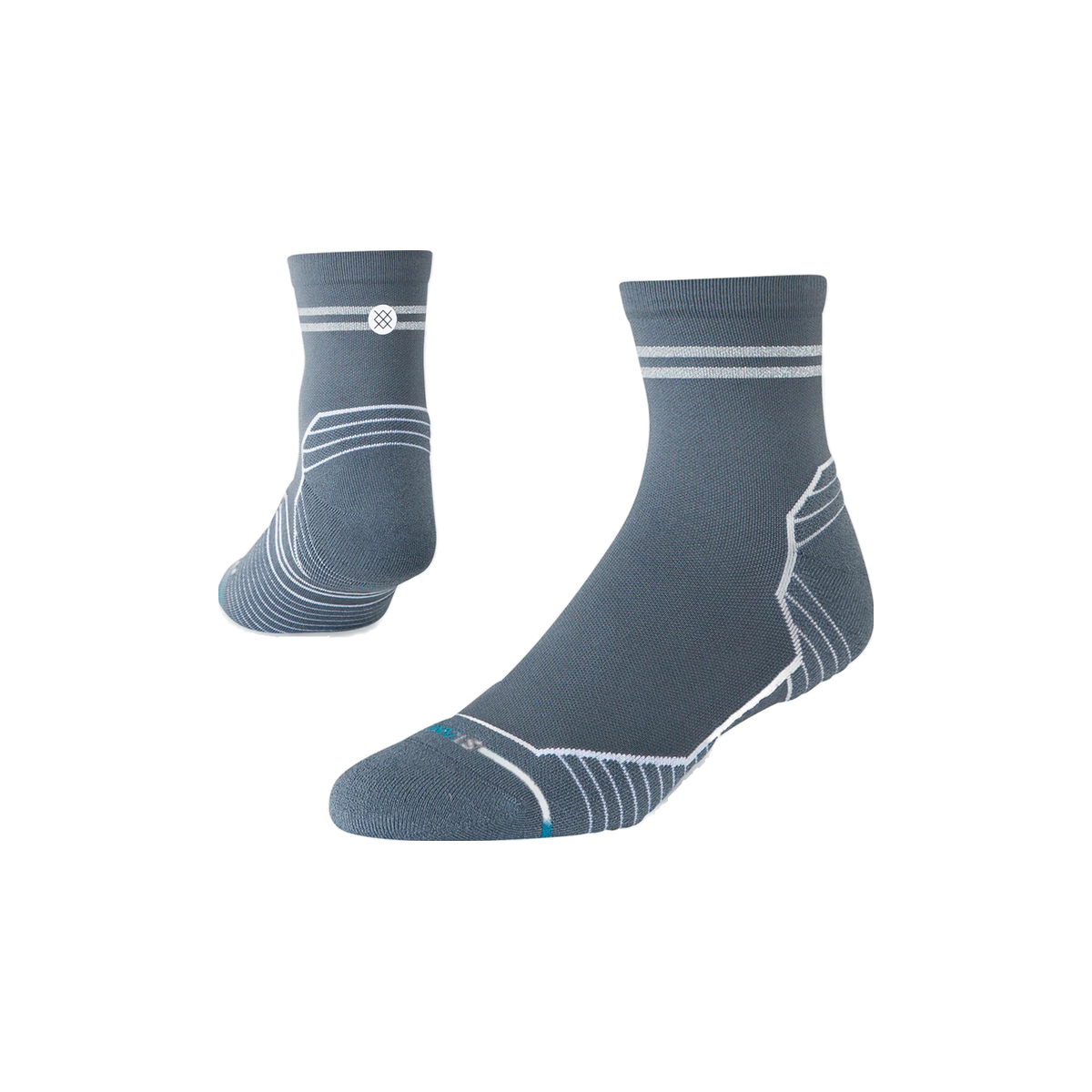 Stance Run Socks - Light Cushioning - Quarter, Reflector - Turbulance, sock view