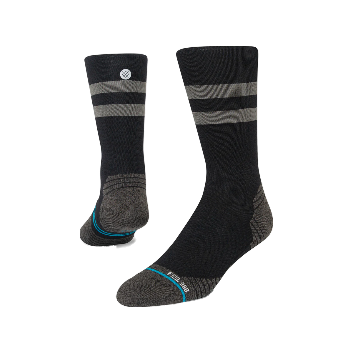 Stance Run Socks - Ultralight Cushioning - Crew, Franchise Black, sock view