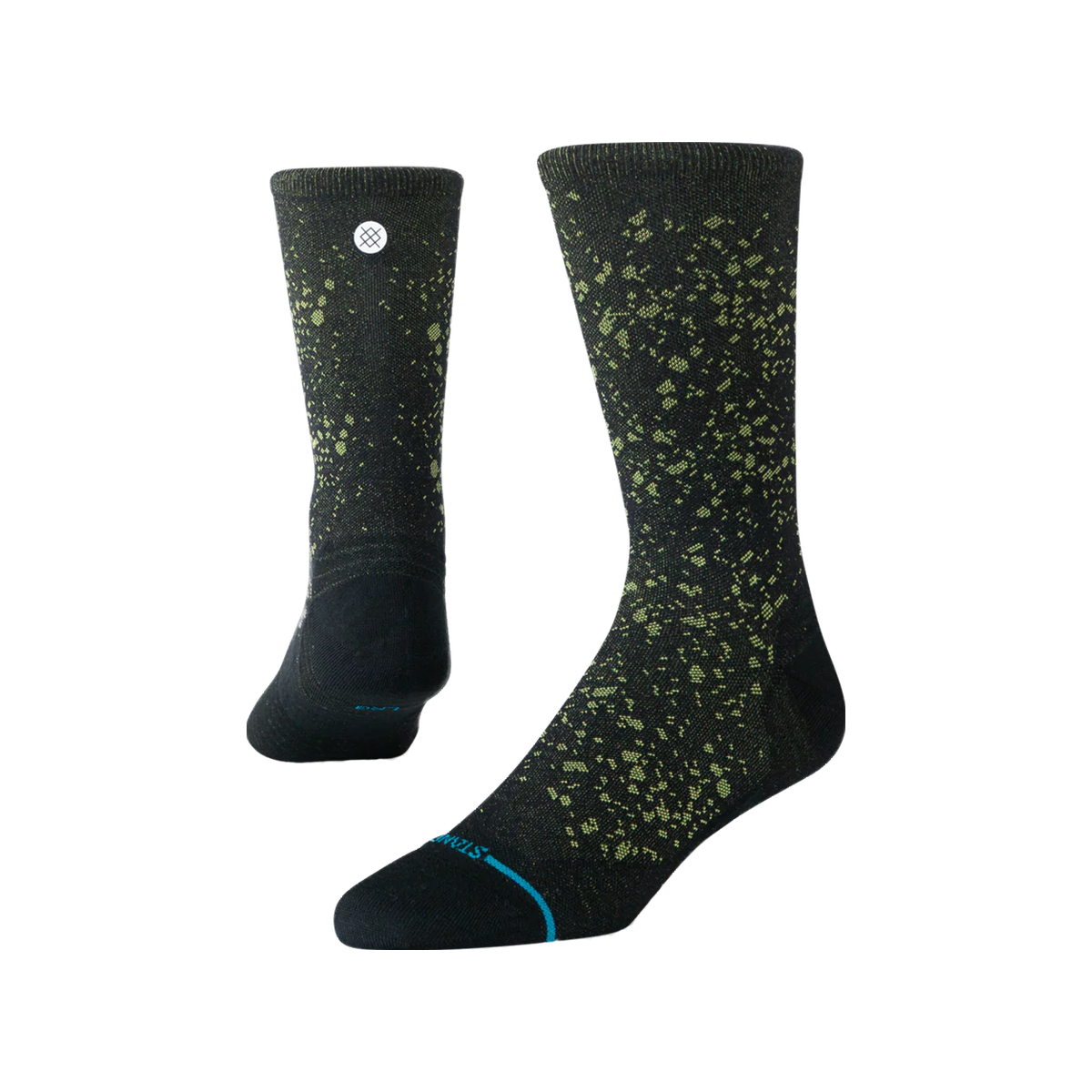 Stance Run Socks - Ultralight Cushioning - Crew, Speckle - Black, sock view