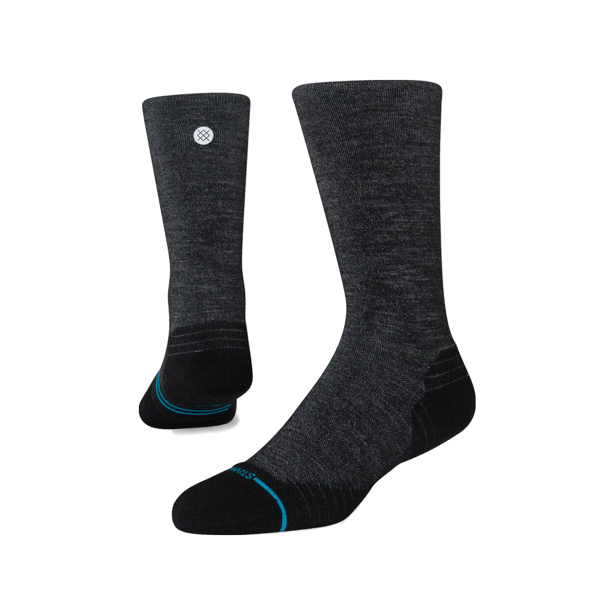 Stance Run Socks - Light Cushioning - Crew, Run Black, sock view
