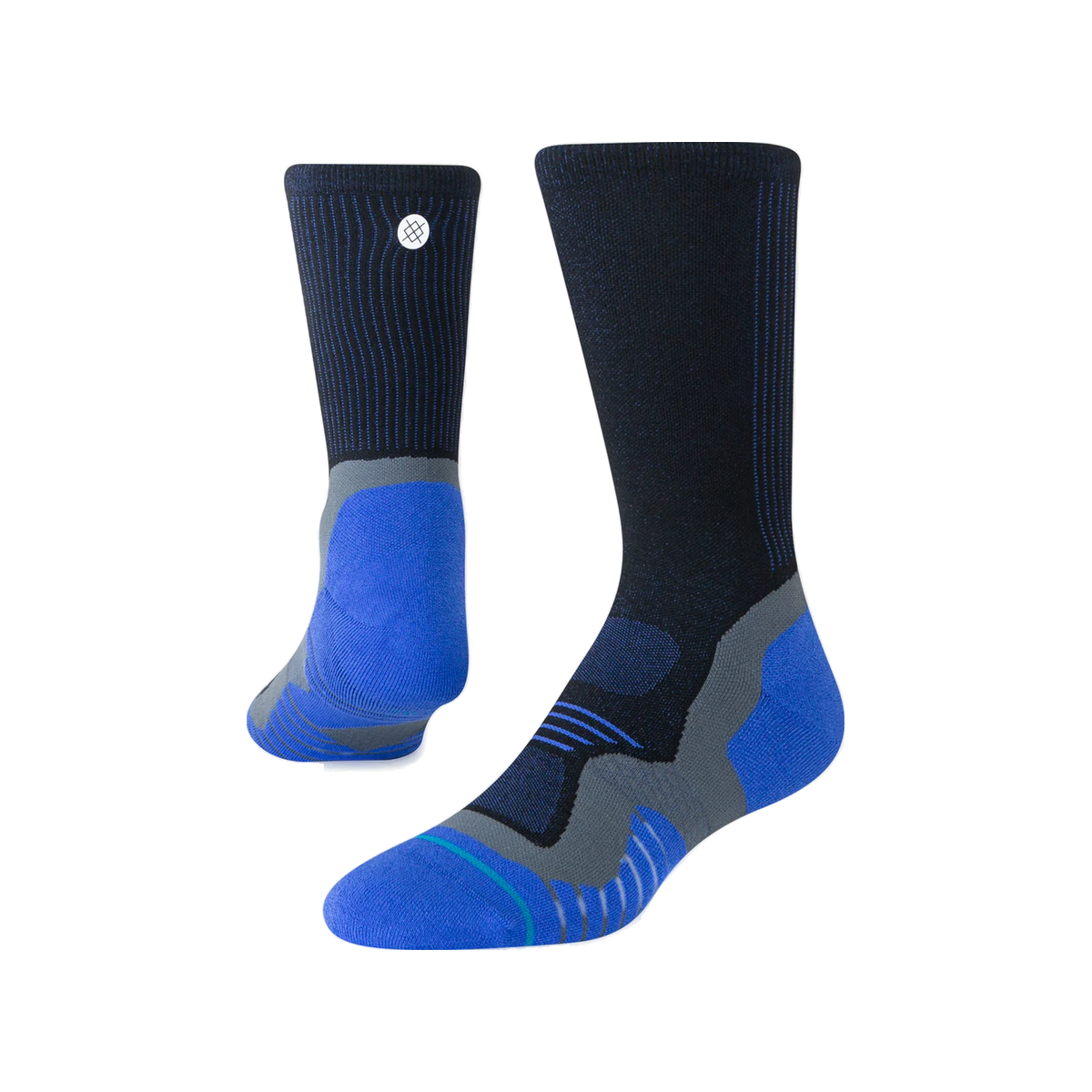 Stance Run Socks - Light Cushioning - Crew, Pace - Black/Grey, sock view