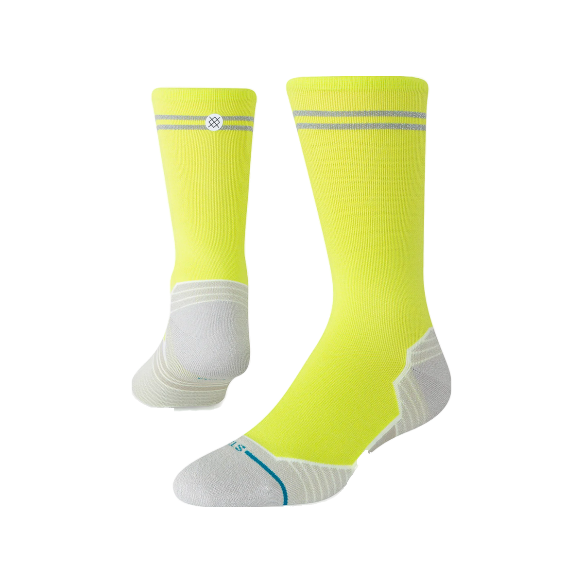 Stance Run Socks - Light Cushioning - Crew, Reflector - Volt, sock view