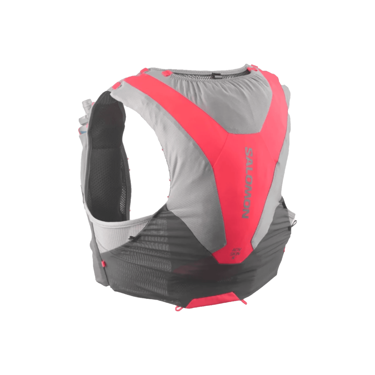 Salomon ADV Skin 5 Running Vest (with Flasks) - Unisex, Castlerock/Alloy/Neon Flame, vest view