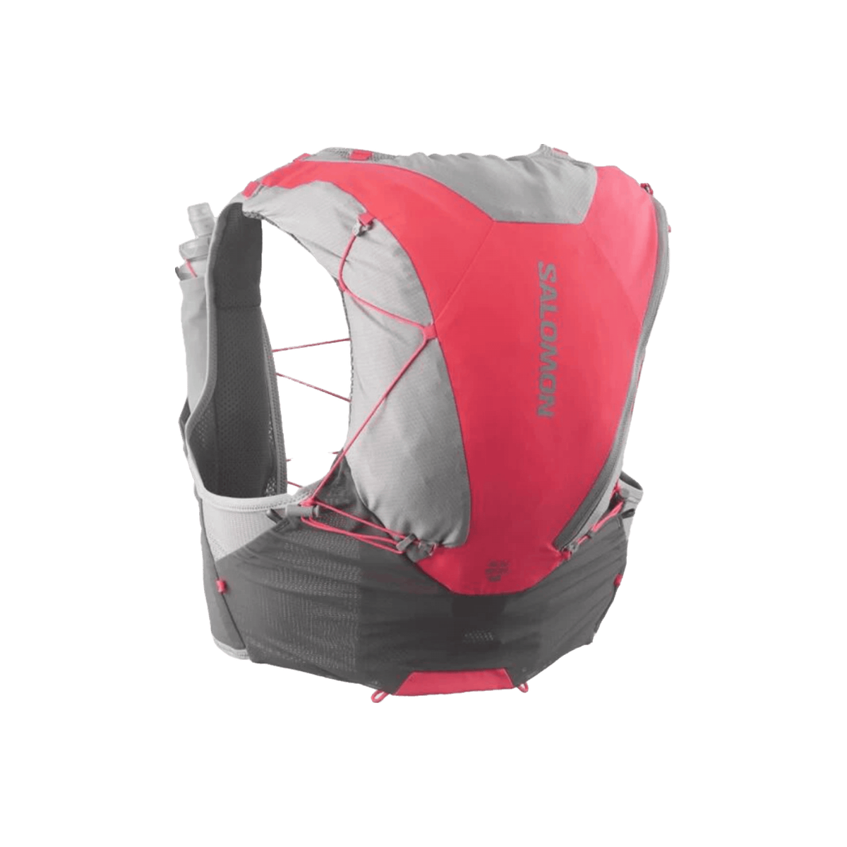 Salomon ADV Skin 12 Running Vest (with Flasks) - Unisex, Castlerock/Alloy/Neon Flame, vest view