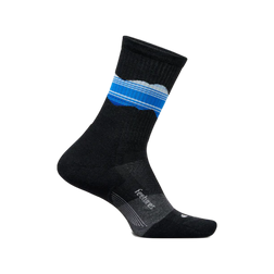 Feetures Trail Max Cushion Mini Crew Socks, Blue Ridge Charcoal, sock view