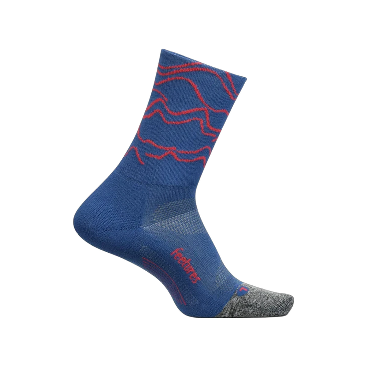 Feetures Elite Light Cushion Mini Crew Socks, Rogue Blue, sock view
