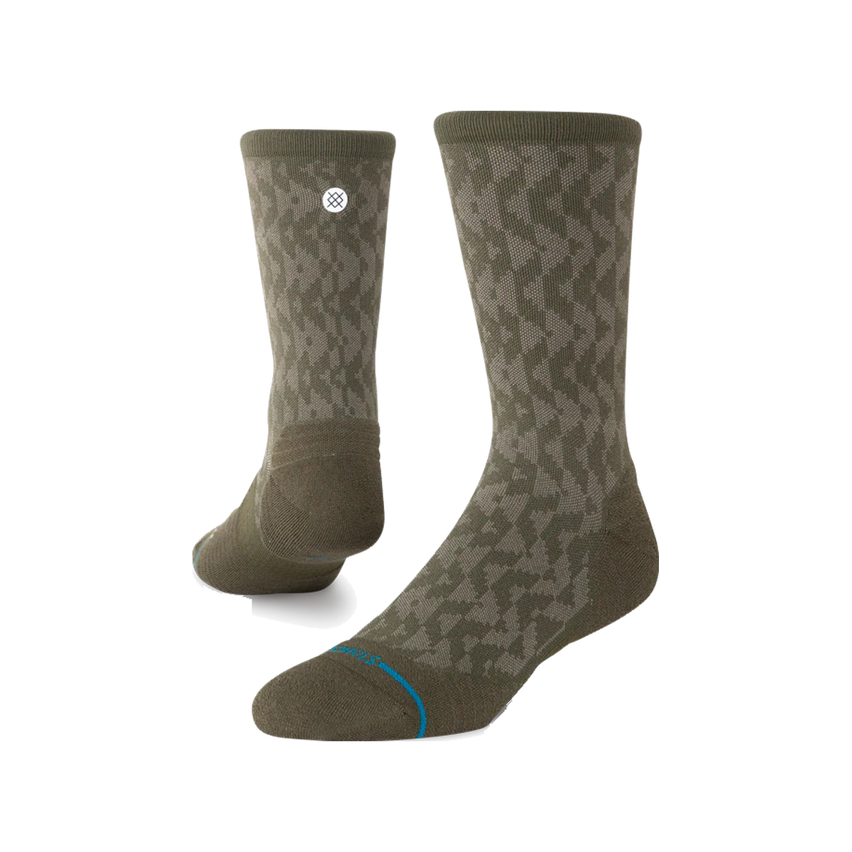 Stance Run Socks - Light Cushioning - Crew, Digzib - Olive, sock view