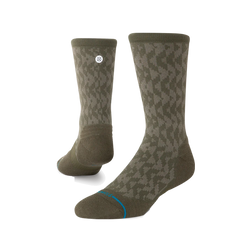 Stance Run Socks - Light Cushioning - Crew, Digzib - Olive, sock view