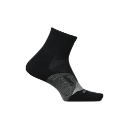 Feetures Elite Light Cushion Quarter Socks, Black, sock view