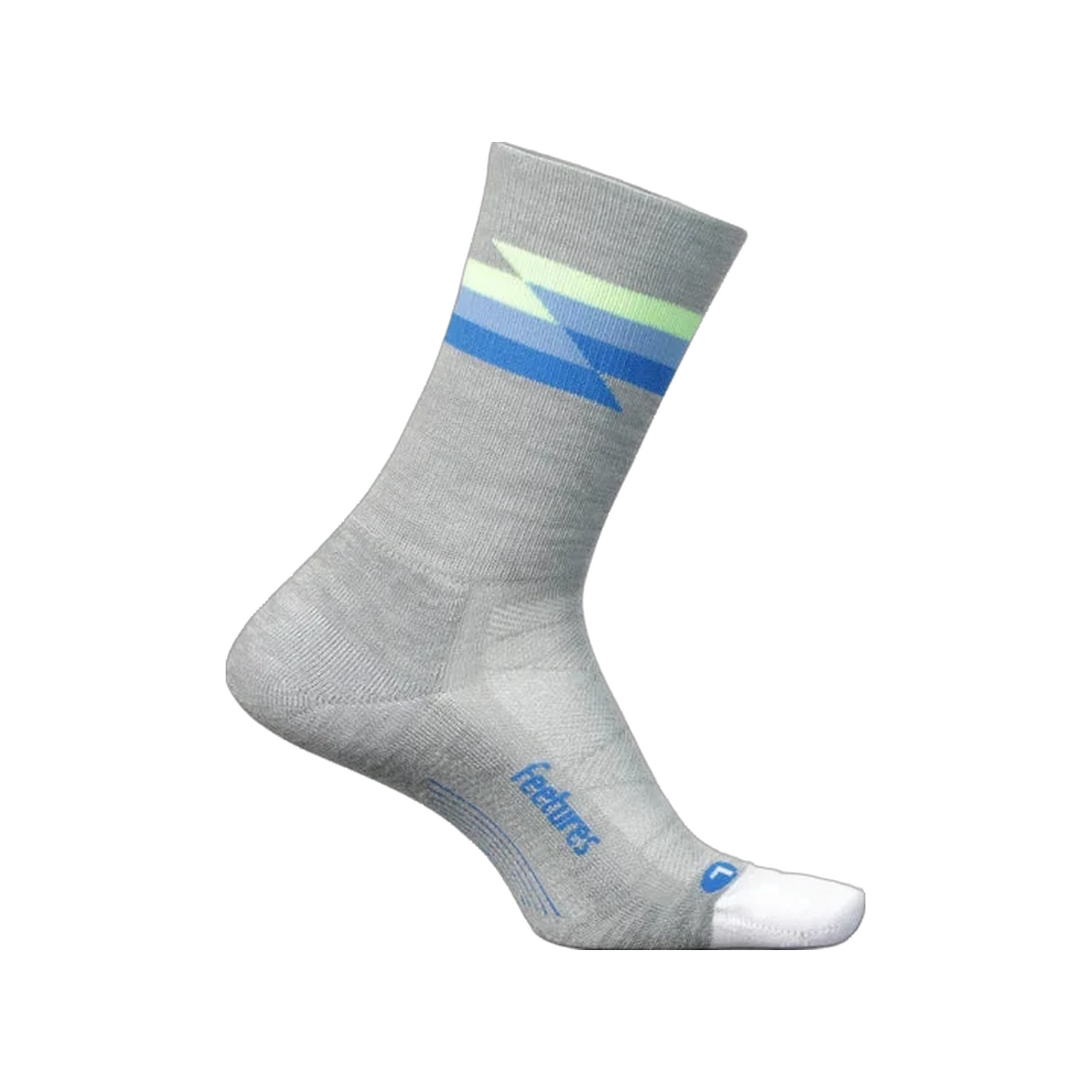 Feetures Elite Light Cushion Mini Crew Socks, Synthwave Grey, sock view