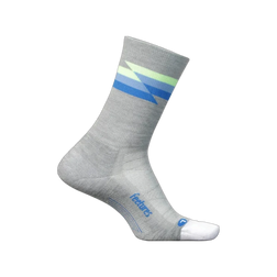 Feetures Elite Light Cushion Mini Crew Socks, Synthwave Grey, sock view