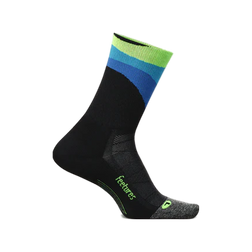 Feetures Elite Light Cushion Mini Crew Socks, Rythmic Black, sock view