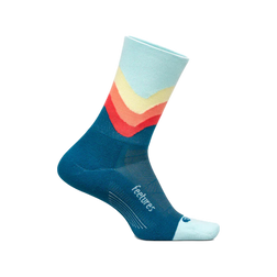 Feetures Elite Light Cushion Mini Crew Socks, Blue Swell, sock view