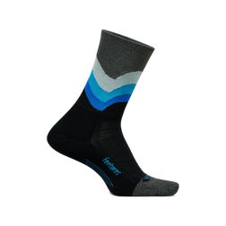 Feetures Elite Light Cushion Mini Crew Socks, Black Swell, sock view