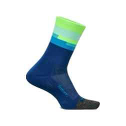 Feetures Elite Light Cushion Mini Crew Socks, Surfboard Blue, sock view