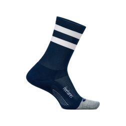 Feetures Elite Light Cushion Mini Crew Socks, Navy High Top Stripe, sock view