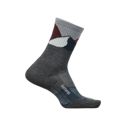 Feetures Trail Max Cushion Mini Crew Socks, Grey Summit, sock view