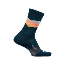 Feetures Trail Max Cushion Mini Crew Socks, Blue Ridge Navy, sock view