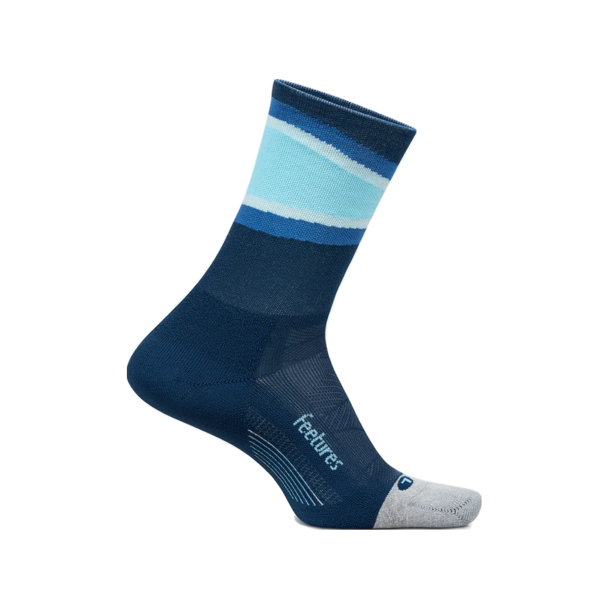 Feetures Elite Light Cushion Mini Crew Socks, Blue Bounce, sock view