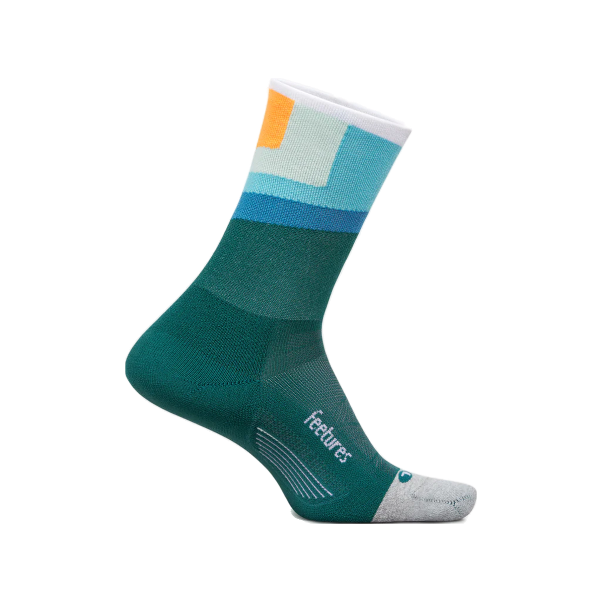 Feetures Elite Light Cushion Mini Crew Socks, Breezy Court, sock view
