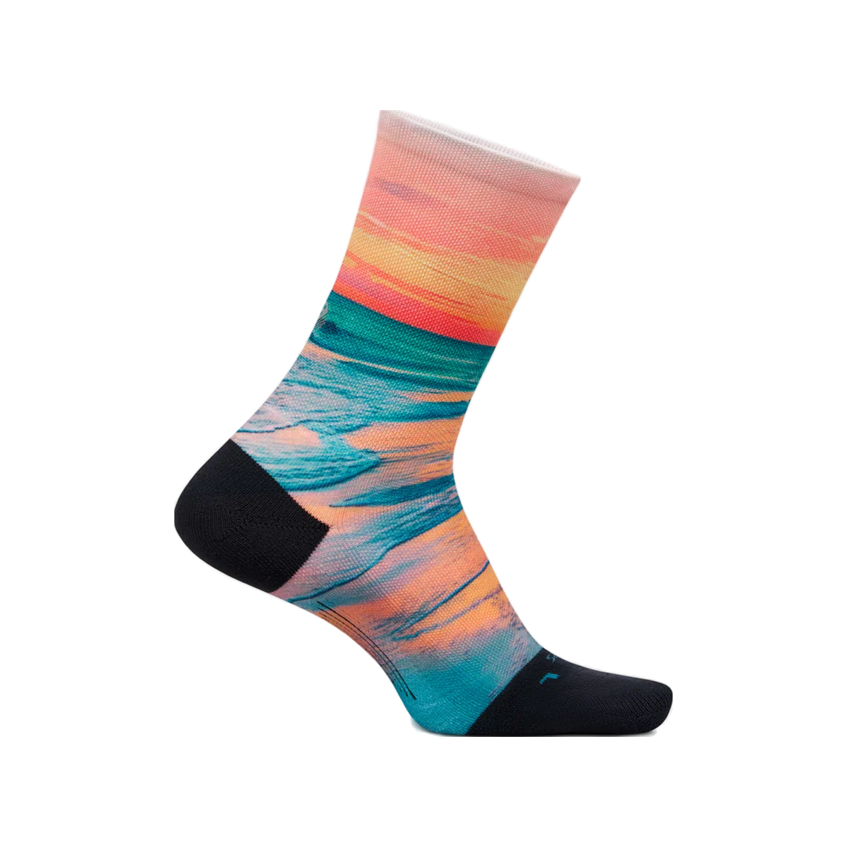 Feetures Elite Light Cushion Mini Crew Socks, Sunset Glow, sock view