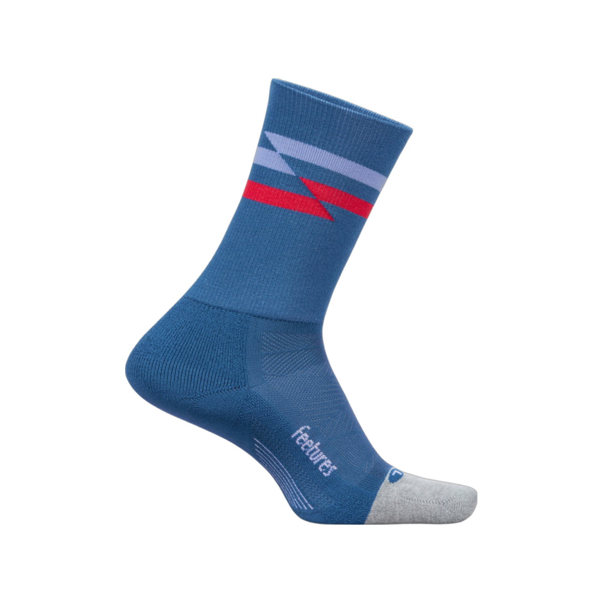 Feetures Elite Light Cushion Mini Crew Socks, Blue Track, sock view