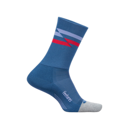 Feetures Elite Light Cushion Mini Crew Socks, Blue Track, sock view