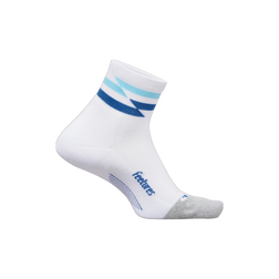 Feetures Elite Light Cushion Quarter Socks, White Track, sock view