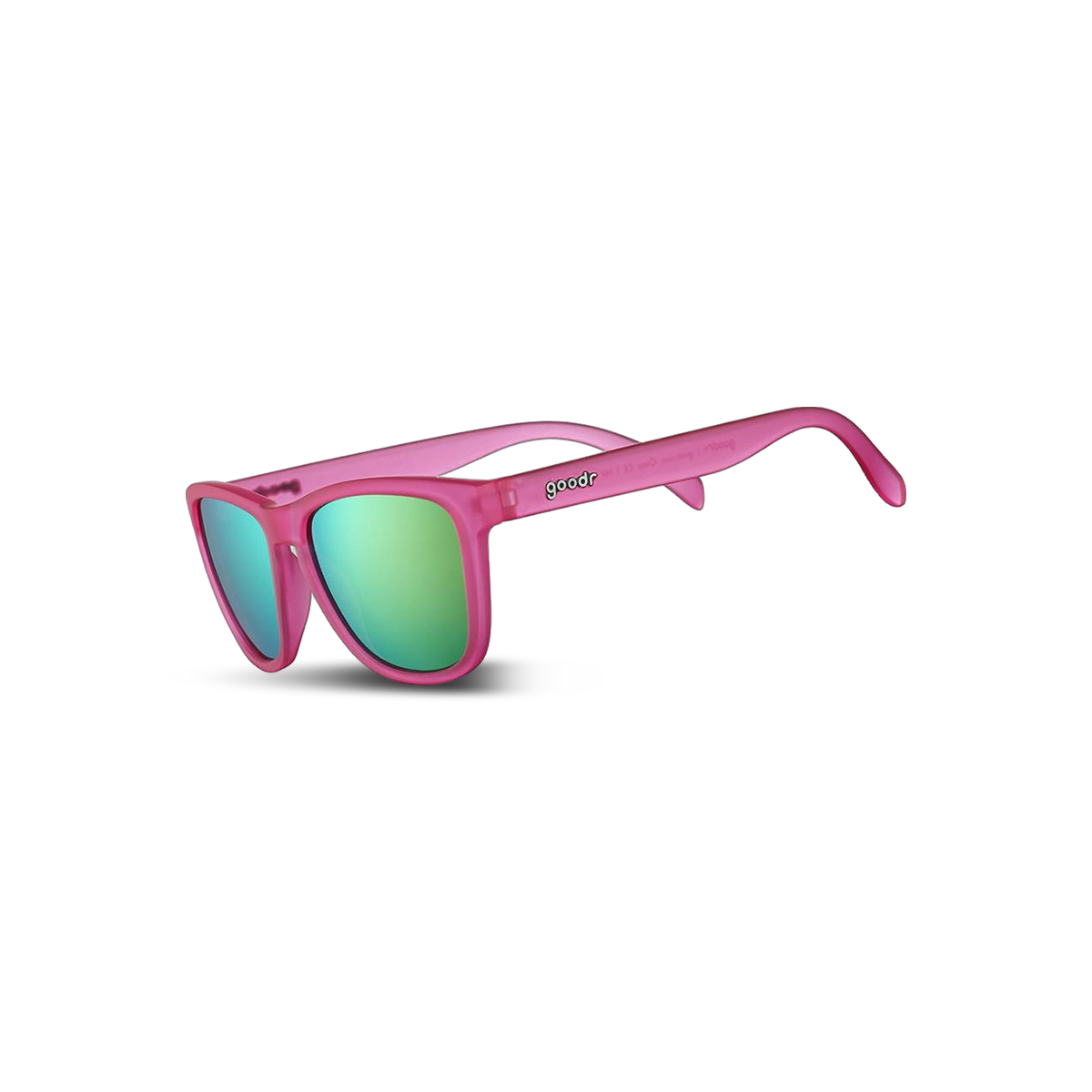 Goodr Sunglasses - OG, Flamingos on a Booze Cruise, three-quarter view