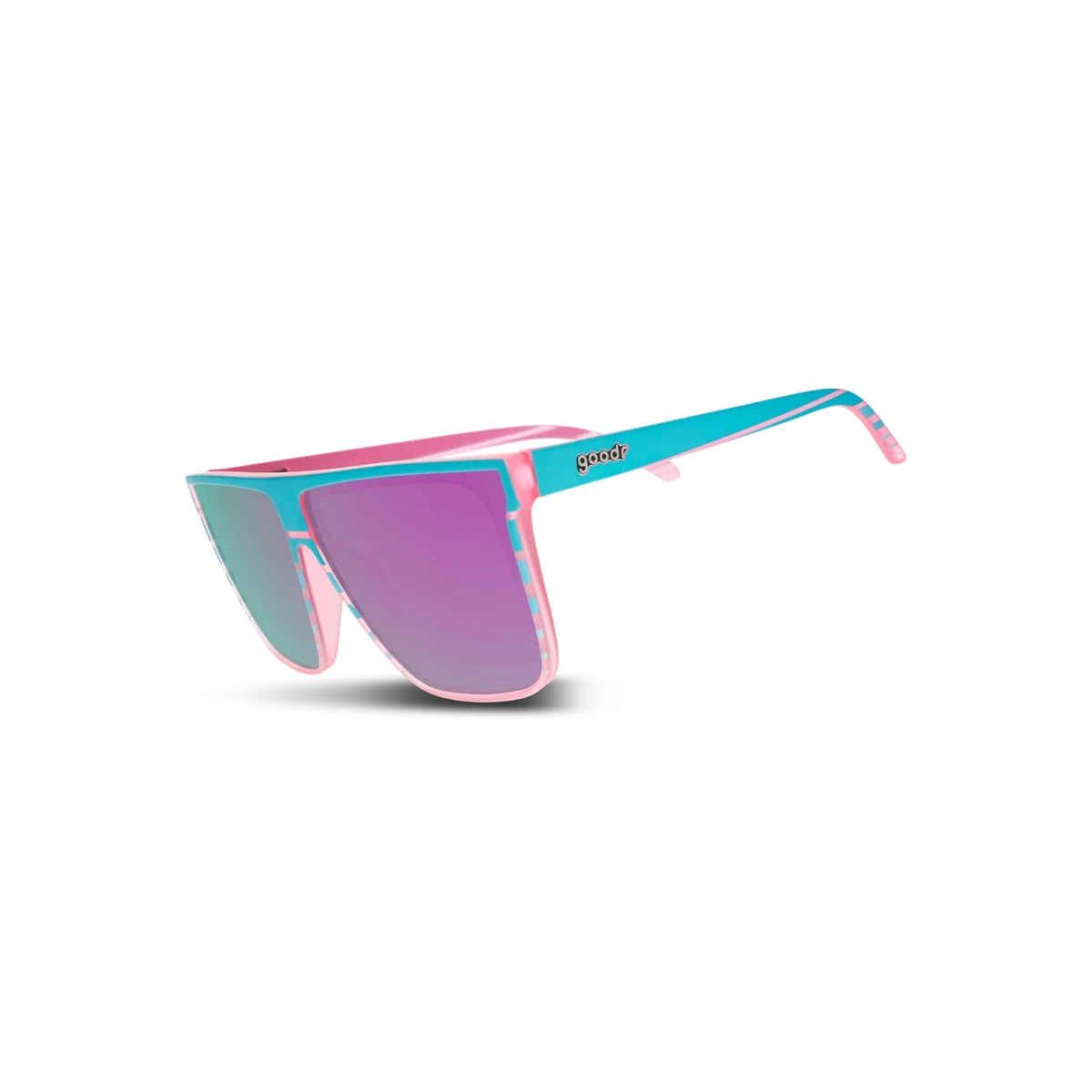 Goodr Sunglasses - Fly G, Synth Wave Sunset Sprint, three-quarter view