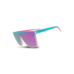 Goodr Sunglasses - Fly G, Synth Wave Sunset Sprint, three-quarter view