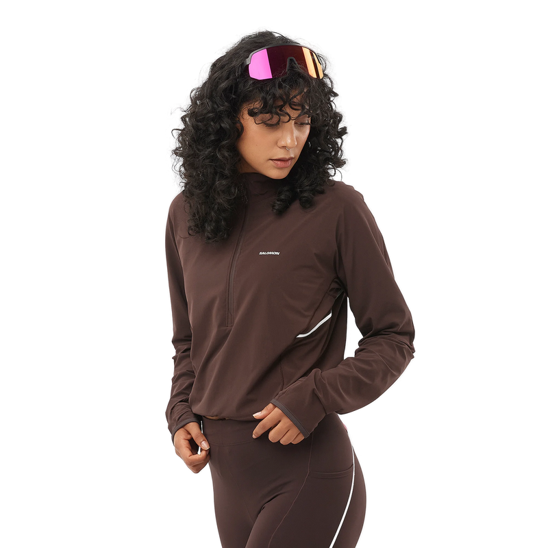 Salomon Women's Sense Aero Cropped Hybrid Halfzip Pullover