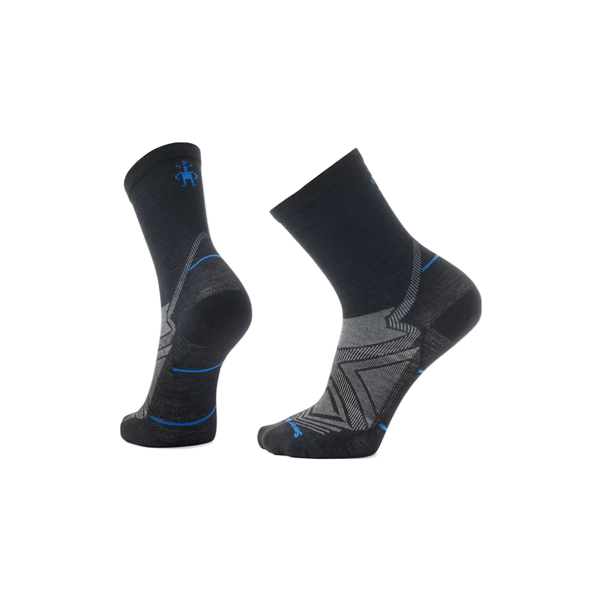 Smartwool Run Zero Cushion - Wool Mid-Crew Socks, Black, sock view