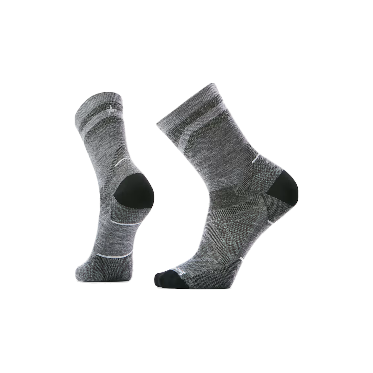Smartwool Run Zero Cushion - Wool Mid-Crew Socks, Light Grey, sock view