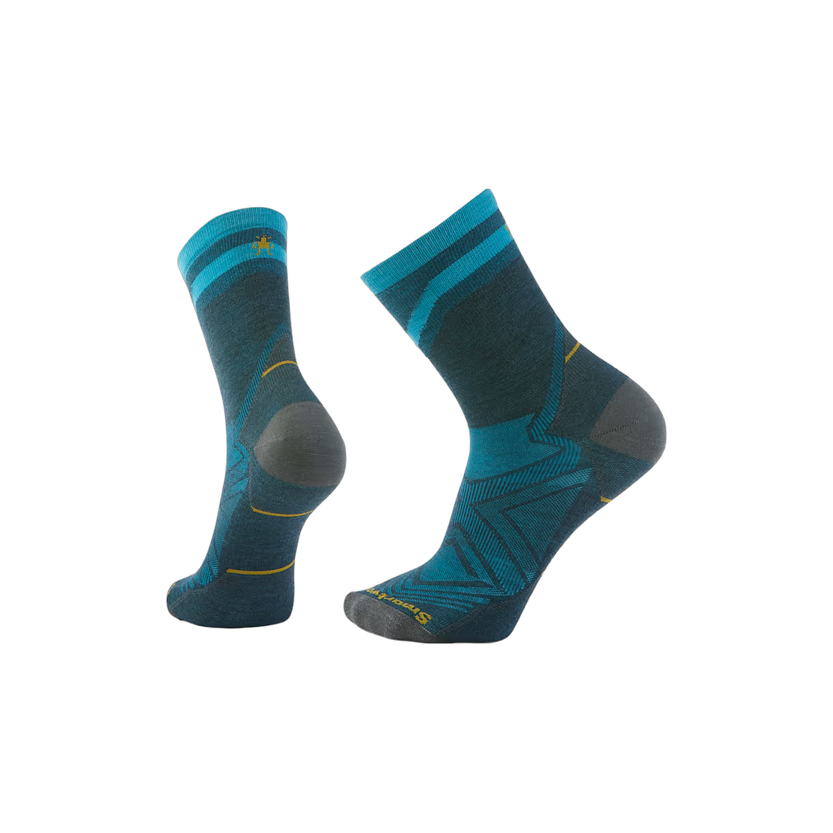 Smartwool Run Zero Cushion - Wool Mid-Crew Socks, Pattern Twilight Blue, sock view