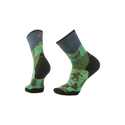 Smartwool Trail Run Targeted Cushion - Wool Crew Socks, Nature Print - Twilight Blue, sock view