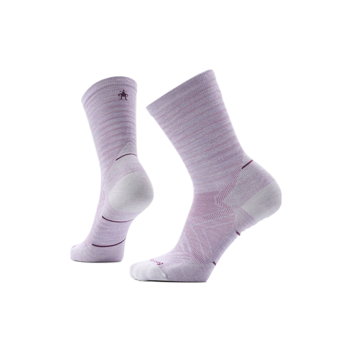 Smartwool Run Pattern Zero Cushion - Wool Crew Socks - Women's, Purple Eclipse, sock view