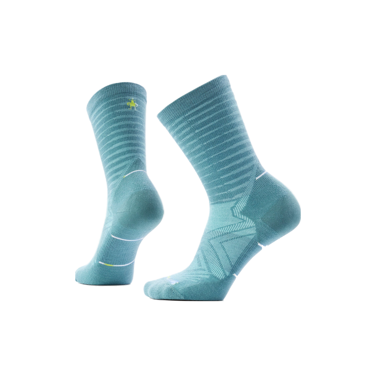 Smartwool Run Pattern Zero Cushion - Wool Crew Socks - Women's, Dusty Teal, sock view