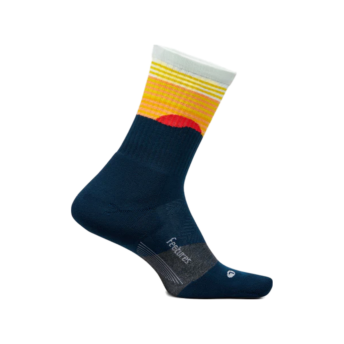 Feetures Trail Max Cushion Mini Crew Socks, Table Rock Navy, sock view